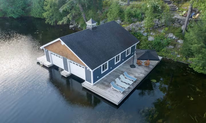 Rossarden — Lake Rosseau with Boathouse